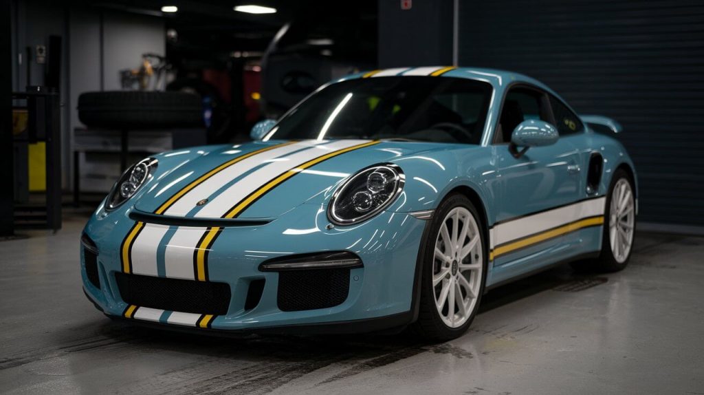 a professional photo of a car with a car wrap